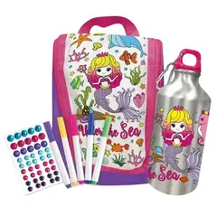 GENERICO - Mochila Y Botella De Agua Sirena Manualidad Para Decorar
