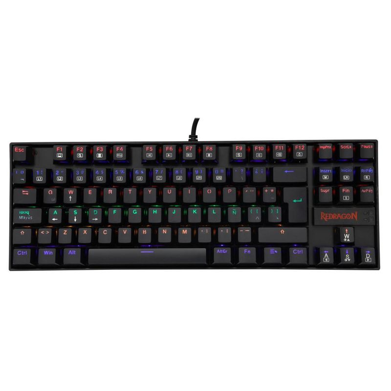 REDRAGON - K552RGB-1-SP KUMARA BLACK TECLADO MECANICO RGB SP BLUE SW - Negro