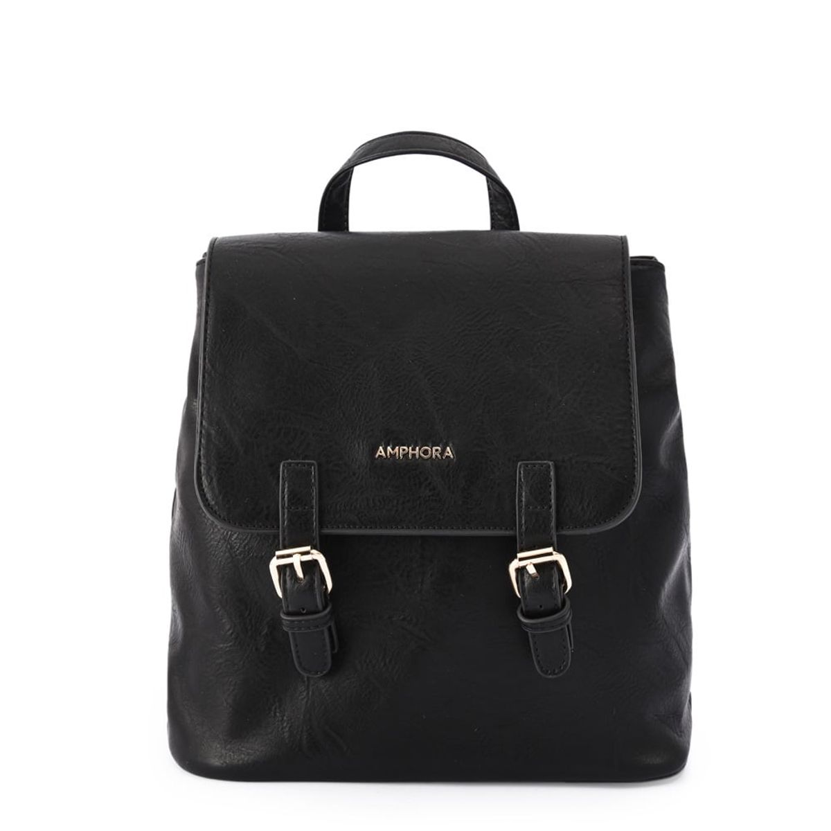 AMPHORA - Mochila con tapa aimar mediana negro