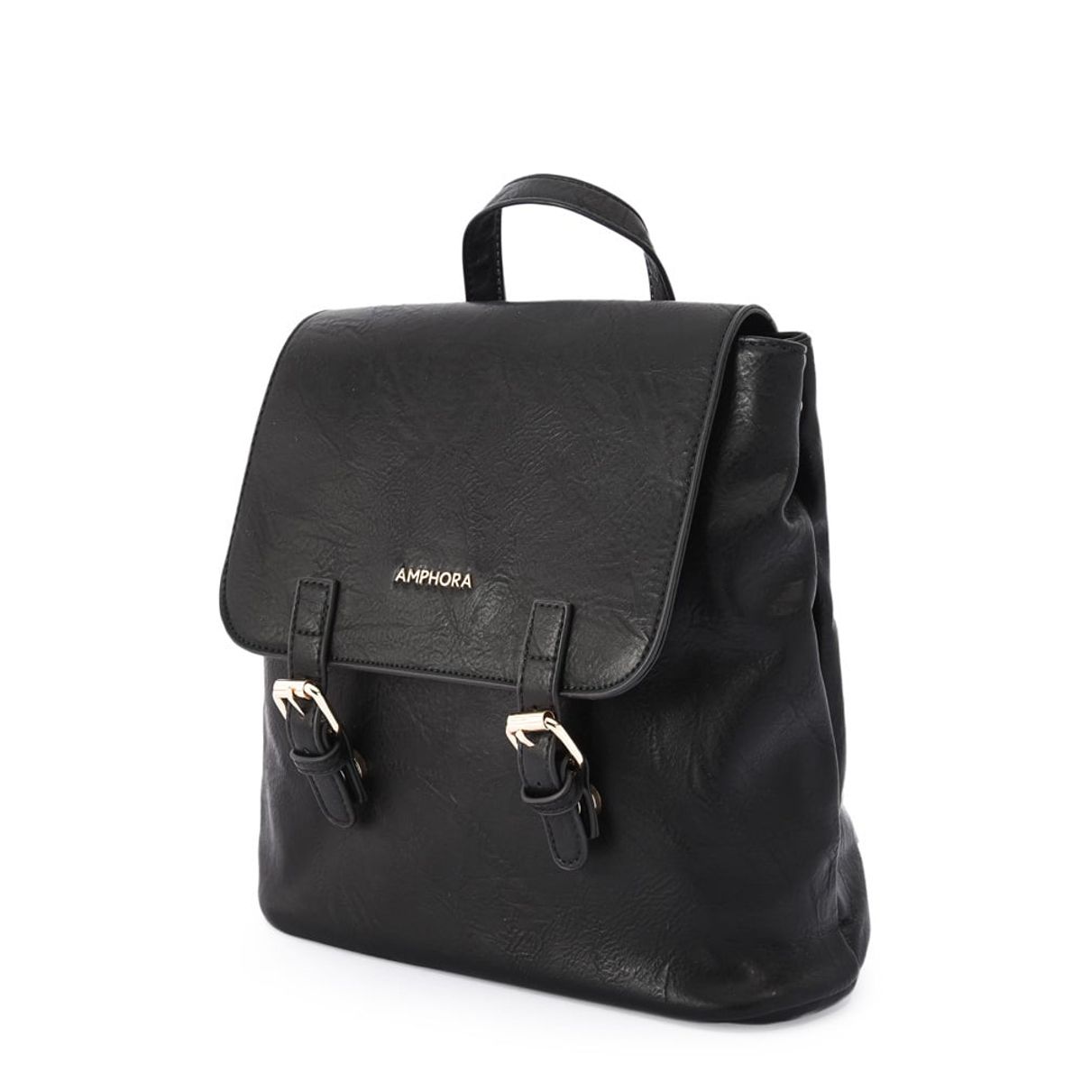 AMPHORA - Mochila con tapa aimar mediana negro