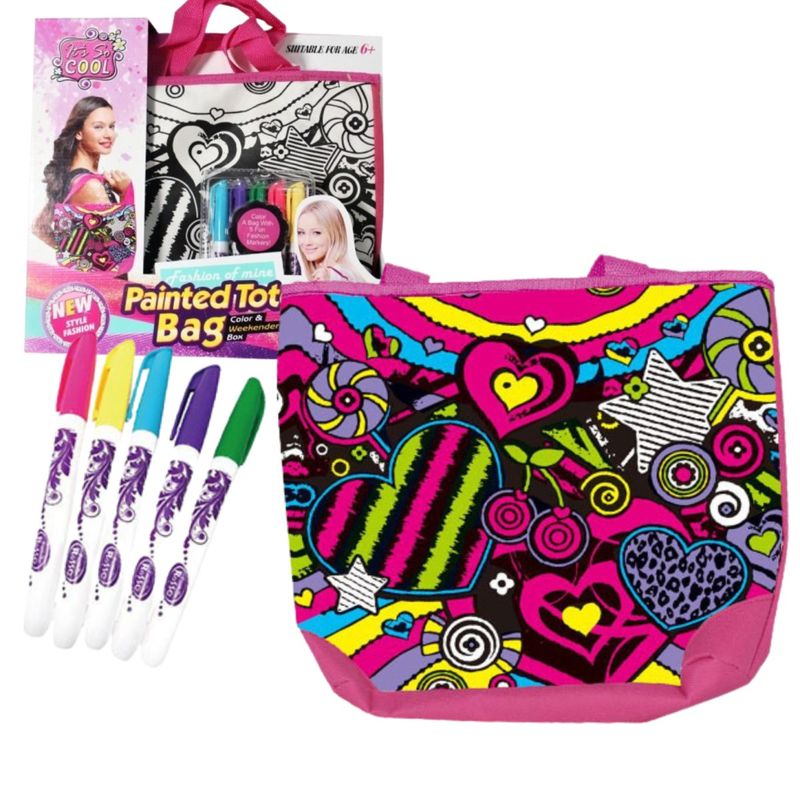 GENERICO - Mochila Cartera Morral Para Pintar Y Decorar Manualidad DIY Niña