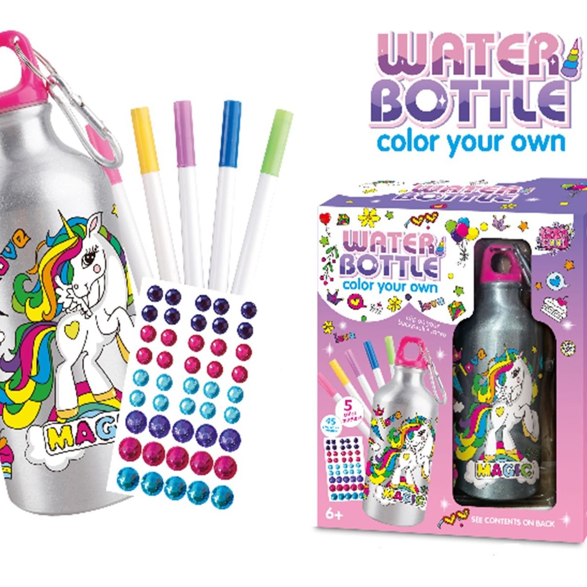 GENERICO - Botella De Agua Unicornio Manualidad Decorar Regalo Niña