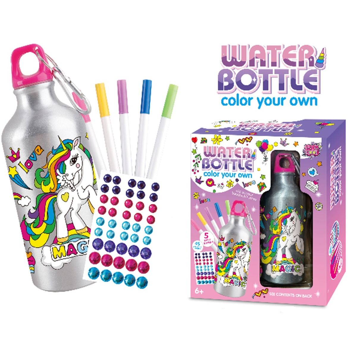 GENERICO - Botella De Agua Unicornio Manualidad Decorar Regalo Niña
