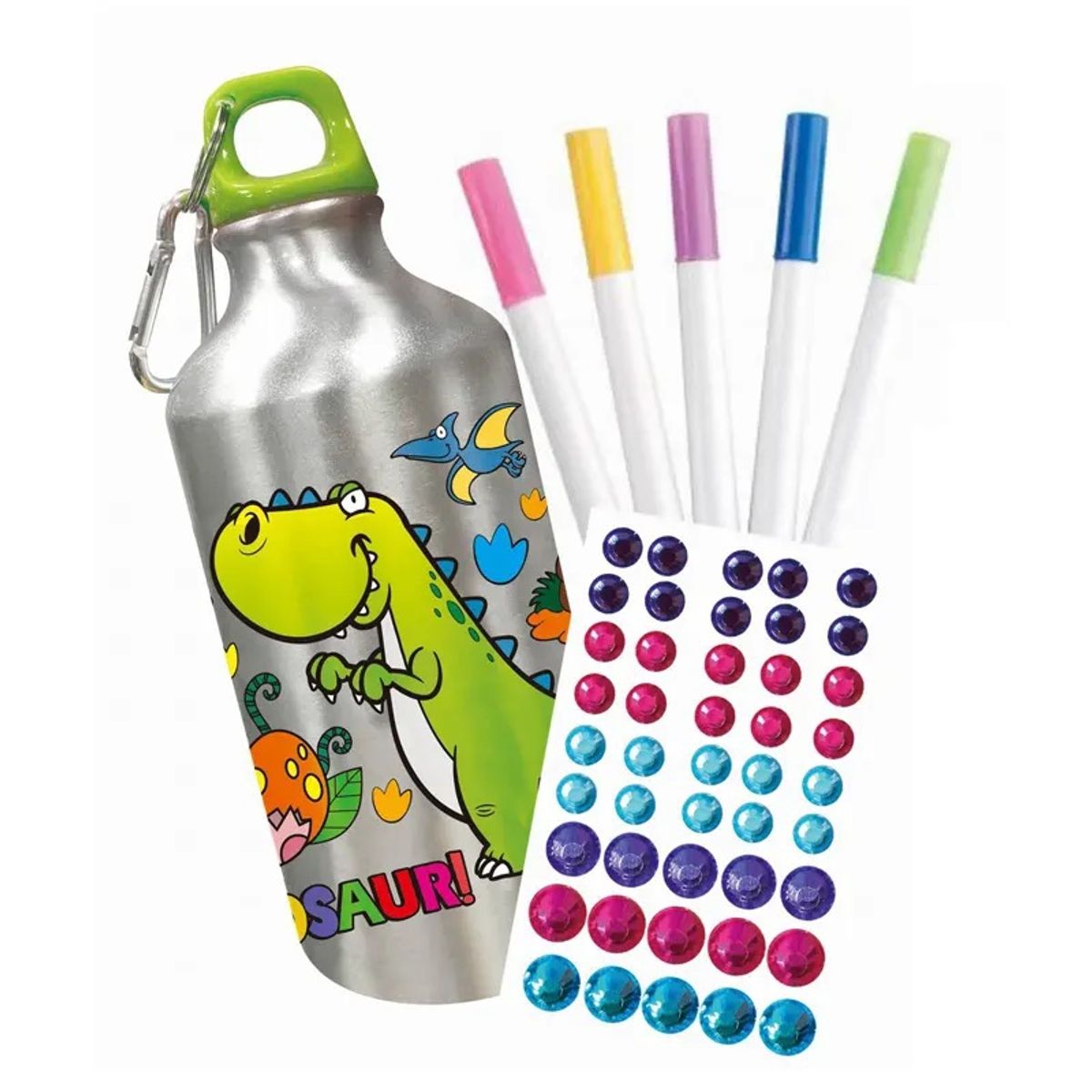 GENERICO - Botella De Agua Dinosaurio  Manualidad Decorar Regalo Niño