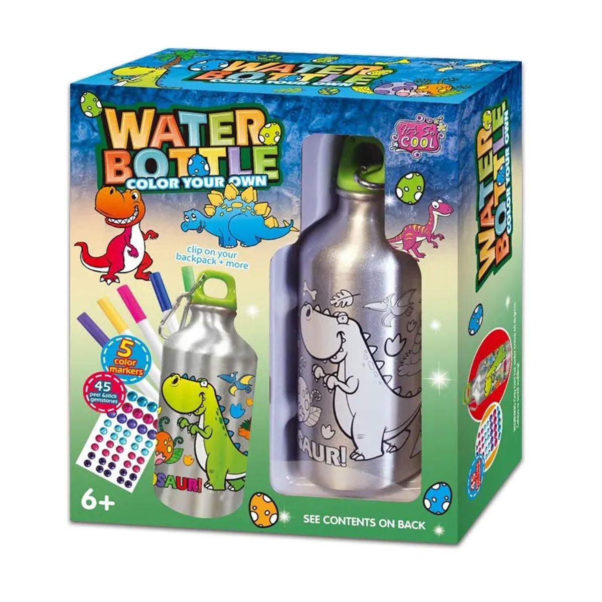 GENERICO - Botella De Agua Dinosaurio  Manualidad Decorar Regalo Niño