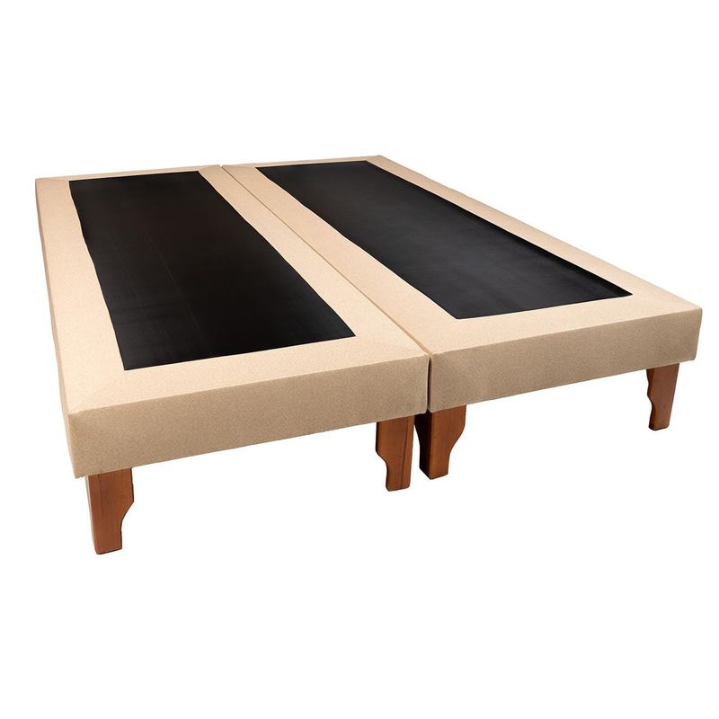 MUEBLES NEW - BASE DOS PLAZAS BEIGE LINO