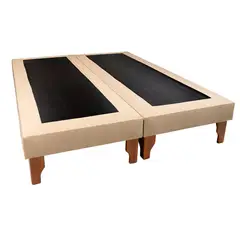 MUEBLES NEW - BASE DOS PLAZAS BEIGE LINO