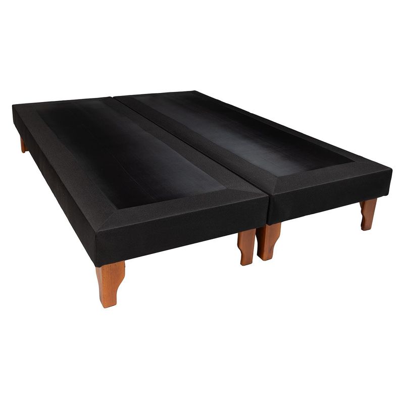 MUEBLES NEW - BASE DOS PLAZAS NEGRO LINO
