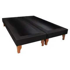 MUEBLES NEW - BASE DOS PLAZAS NEGRO LINO