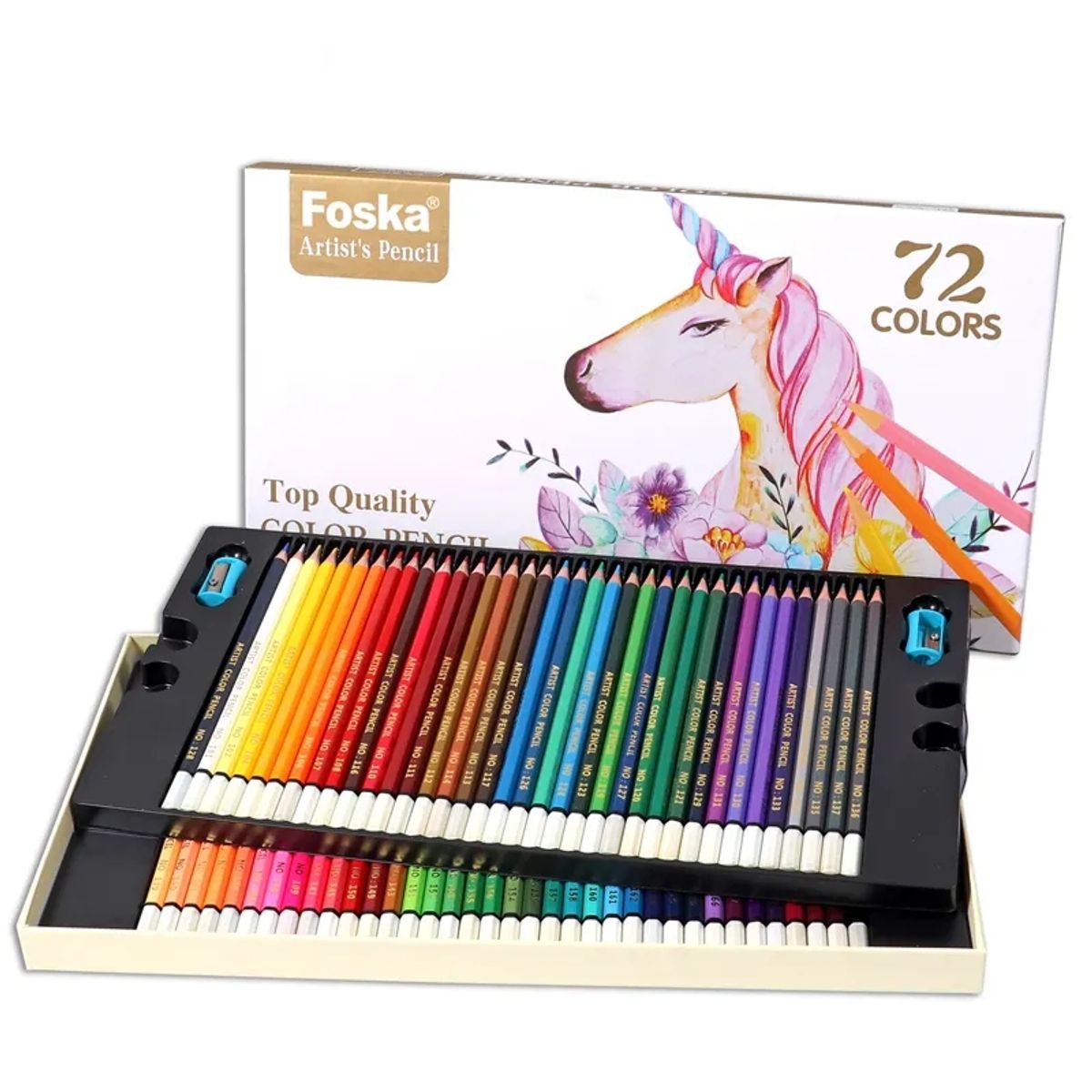 FOSKA - Set 72 Lápices de colores de pintura al oleo