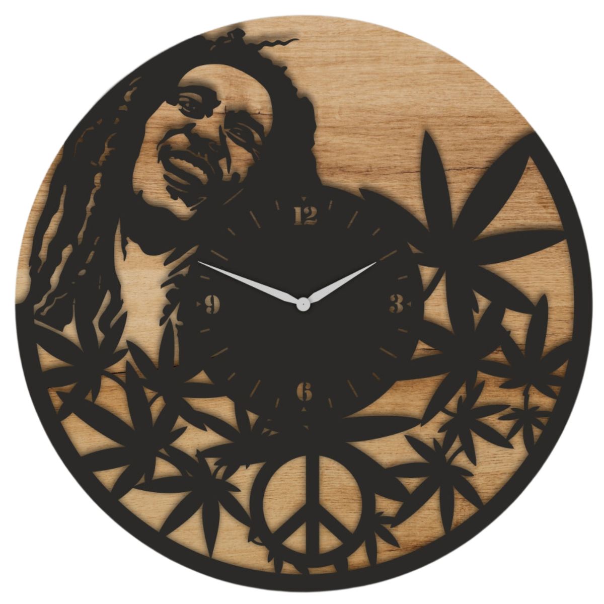 GENERICO - Reloj de Pared Artesanal - 31cm - Bob Marley