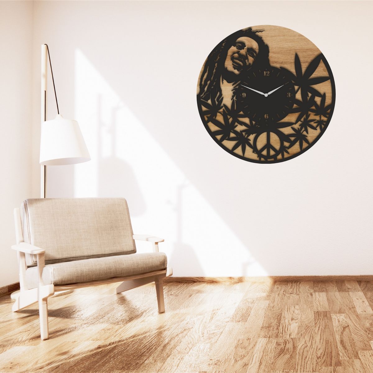 GENERICO - Reloj de Pared Artesanal - 31cm - Bob Marley