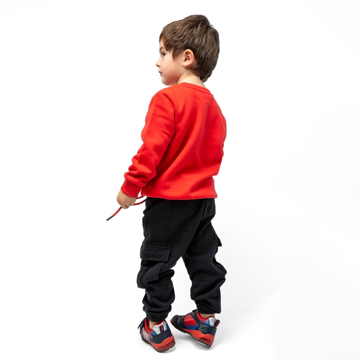 MARVEL - Pantalon de Buzo Niño Bolsillo Spiderman Negro Marvel