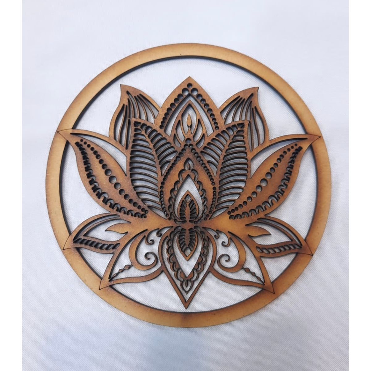 GENERICO - Flor del Loto MDF color natural 15 cm de diámetro.