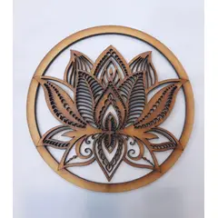 GENERICO - Flor del Loto MDF color natural 15 cm de diámetro.