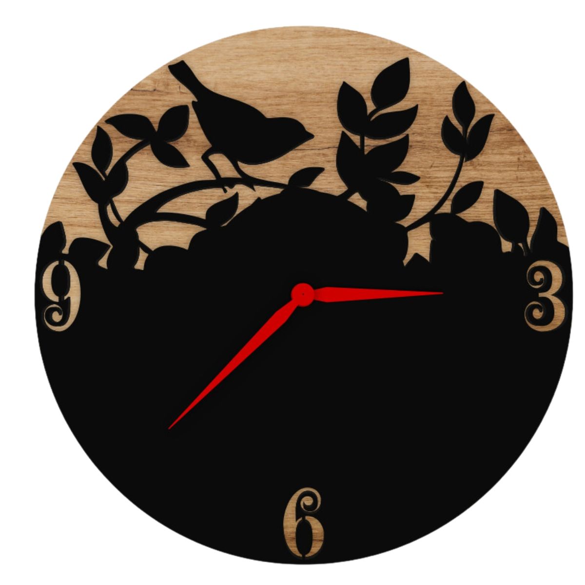 GENERICO - Reloj de Pared Artesanal - 31cm - Pajaritos