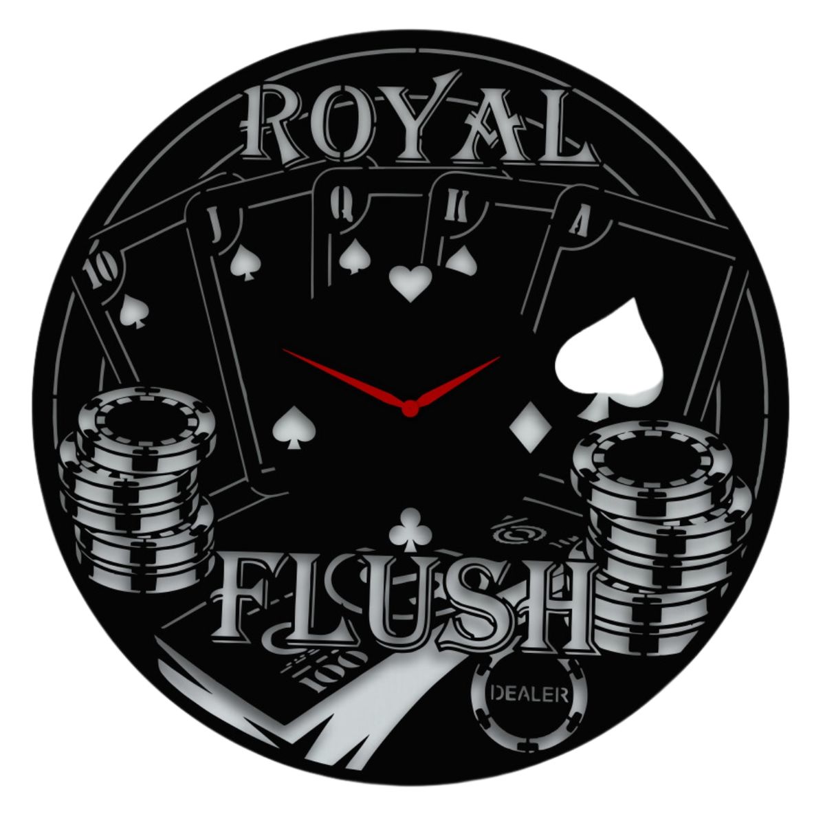 GENERICO - Reloj de Pared Artesanal - 31cm - CasinoPoker