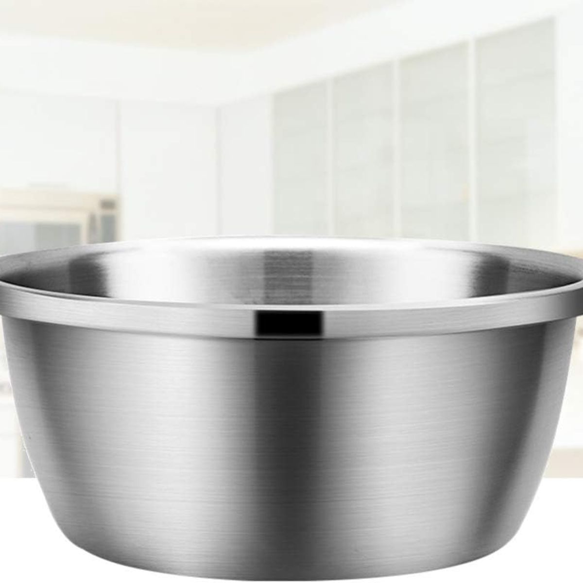 GENERICO - Bowl Ensaladera Redondo Fuente Base Plana Acero Cocina 38CM.