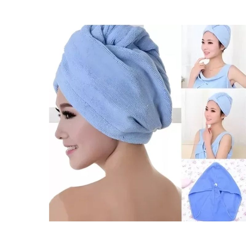 GENERICO - 10 Gorro Turbante Lisa De Microfibra Ducha Toalla Para El Cabelloa