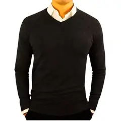 LOOK SHOP - Sweater Tejido Hilo Hombre Cuello V T83