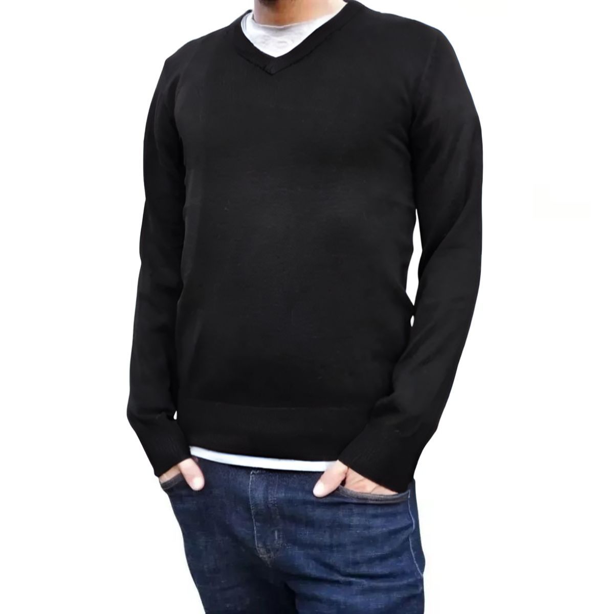 LOOK SHOP - Sweater Tejido Hilo Hombre Cuello V T83