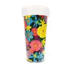 GENERICO - Vaso Pintura con Diamantes - Flores