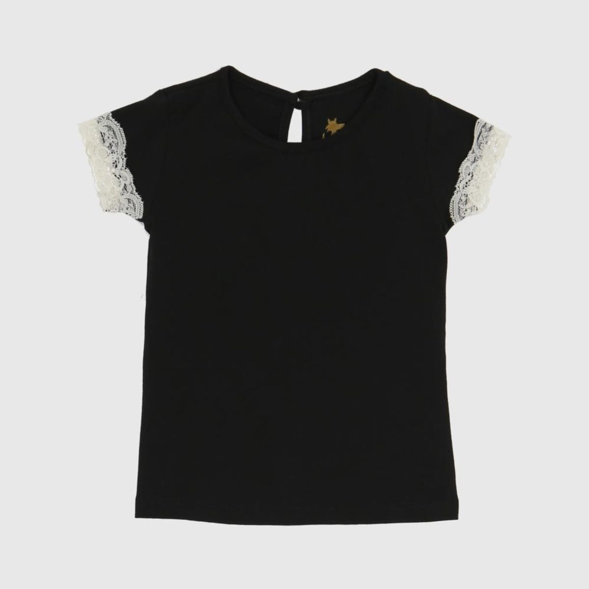 COYOTE KIDS - Polera negra encaje algodón peruano - Negro