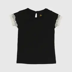 COYOTE KIDS - Polera negra encaje algodón peruano - Negro