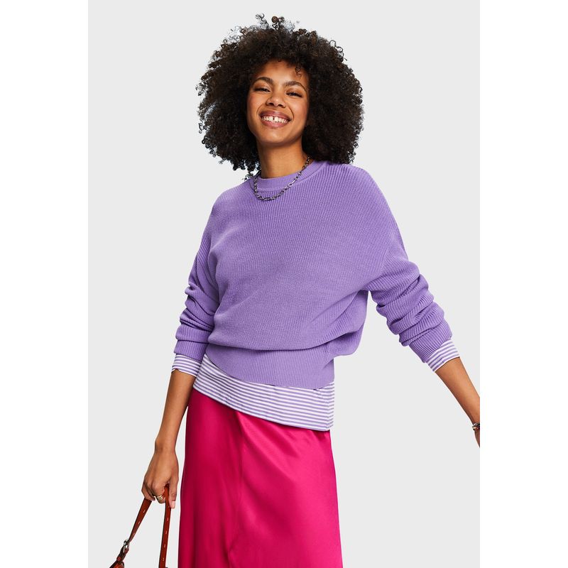 Pull Femme ESPRIT – Col Roulé Et Manches Ballon En Cose Durable, Style Décontracté Chic