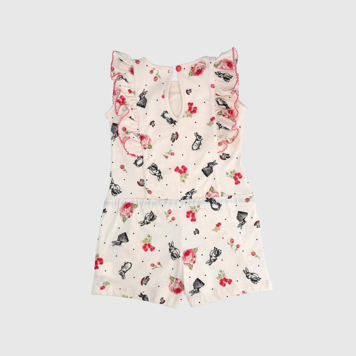 COYOTE KIDS - Enterito beige con vuelos algodón peruano - Beige