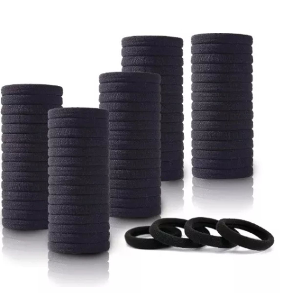 GENERICO - Set 32 Colets Colores Gruesas Para Cabello Pelo Elástico Negro