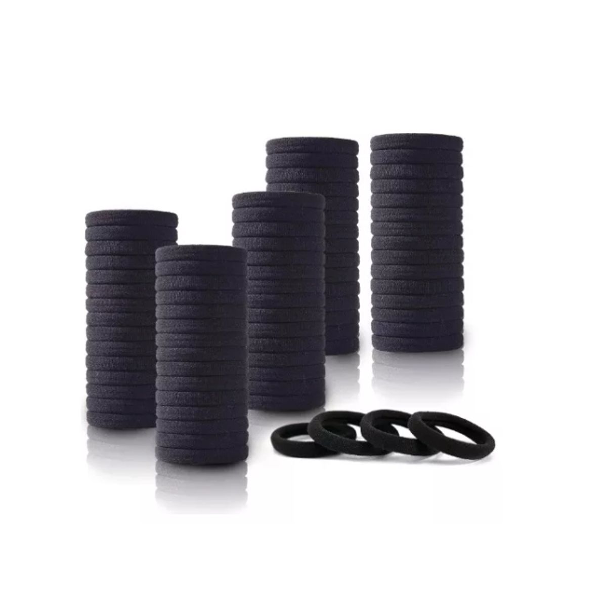 GENERICO - Set 32 Colets Colores Gruesas Para Cabello Pelo Elástico Negro