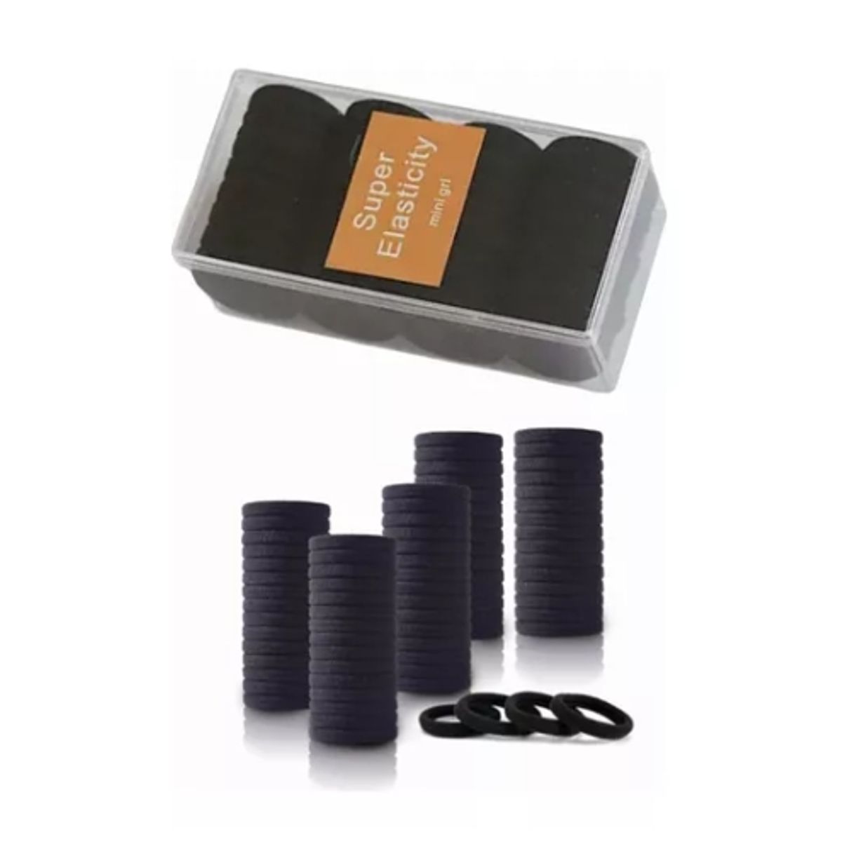 GENERICO - Set 32 Colets Colores Gruesas Para Cabello Pelo Elástico Negro