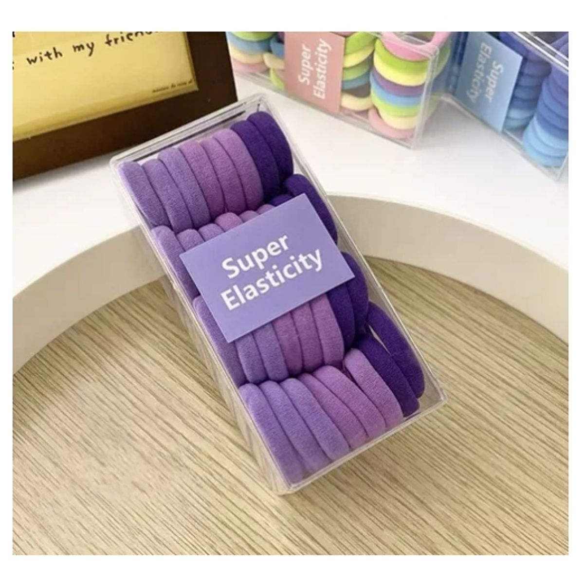 GENERICO - Set 32 Colets Colores Gruesas Para Cabello Pelo Elástico Violeta