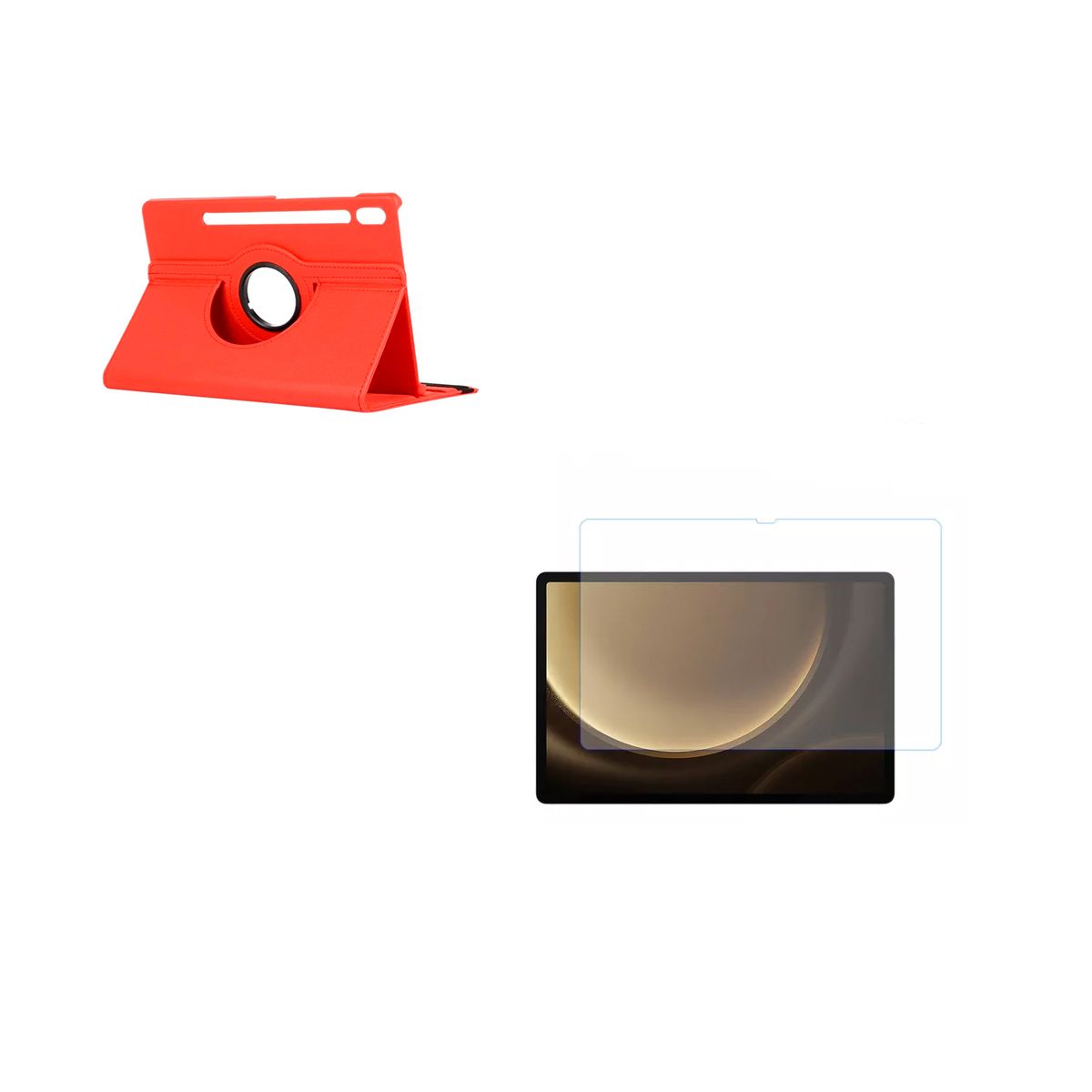 JOIGO - Funda Giratoria 360 Para Samsung S9 Plus Mica Vidrio Rojo