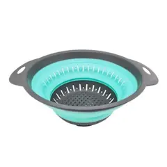 BAZUCA - Colador Plegable Redondo de Silicona para Alimentos - Turquesa