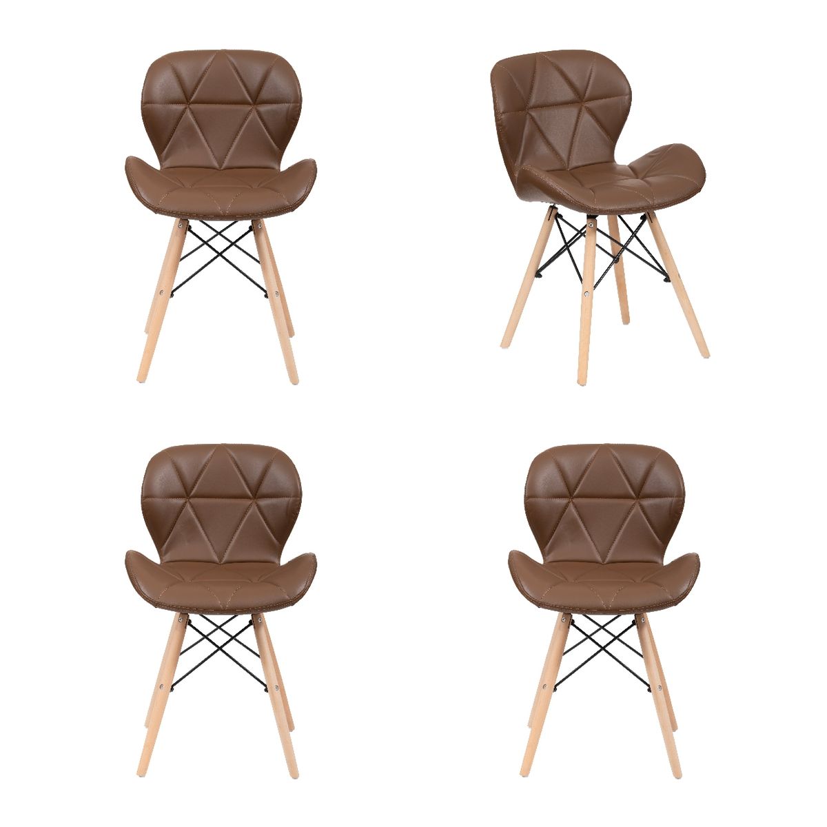 WHITE MARKET - Pack x 4 Sillas Eames Radar acolchada Cafe