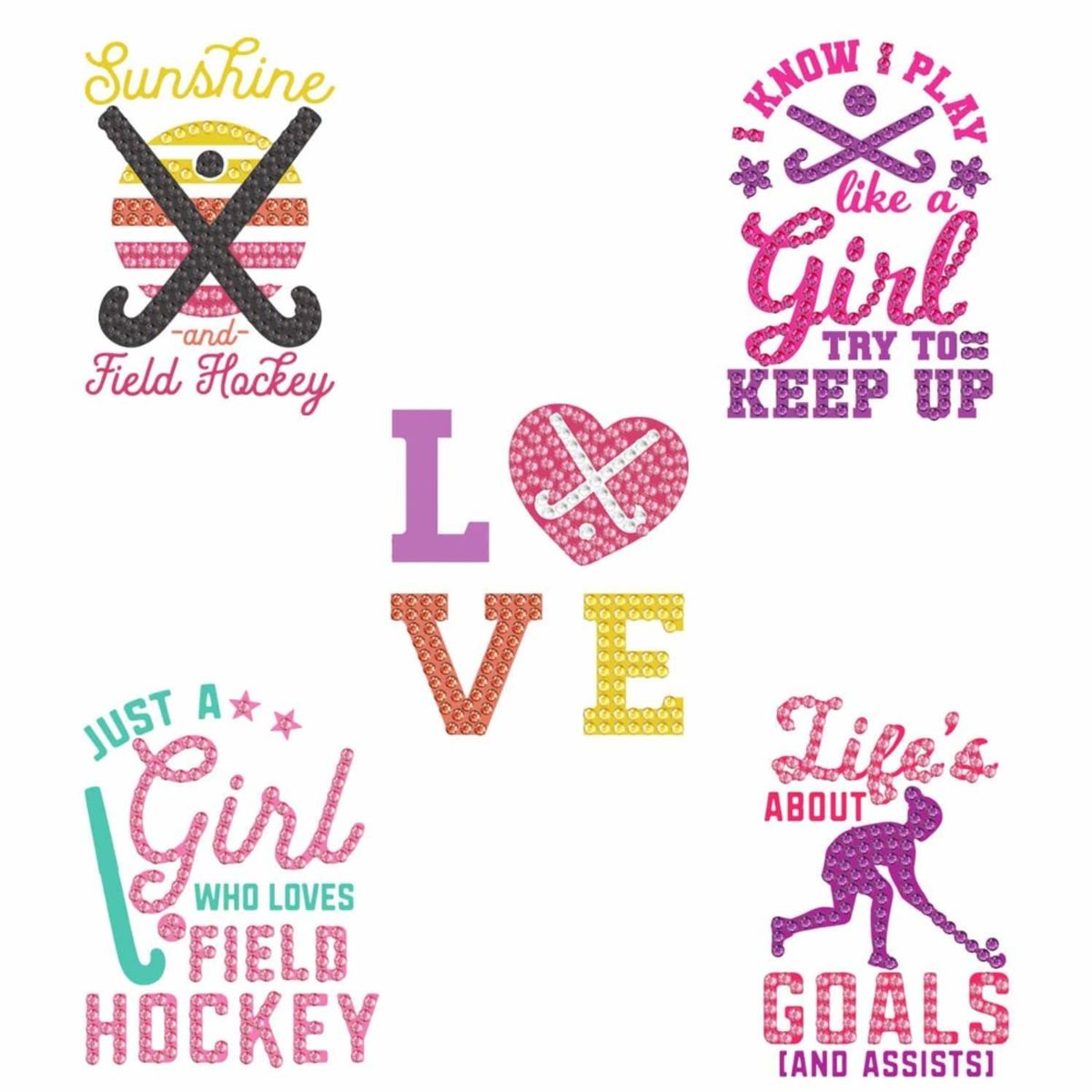 ARTE CONSENTIDO - Pintura con diamantes set stickers Hockey 5 unid