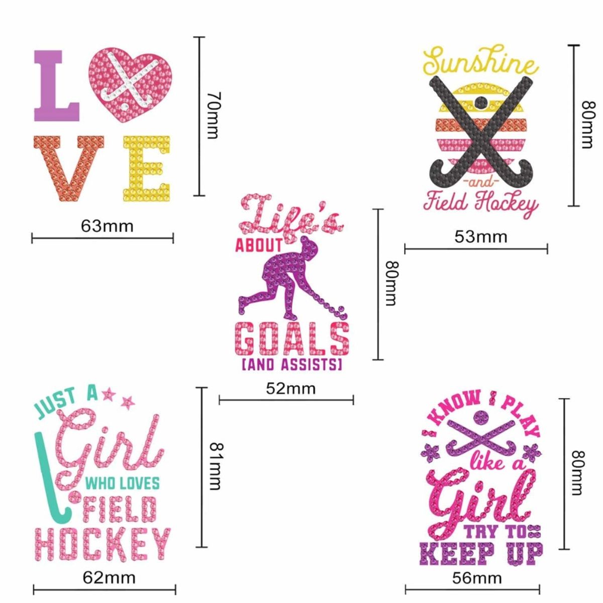 ARTE CONSENTIDO - Pintura con diamantes set stickers Hockey 5 unid