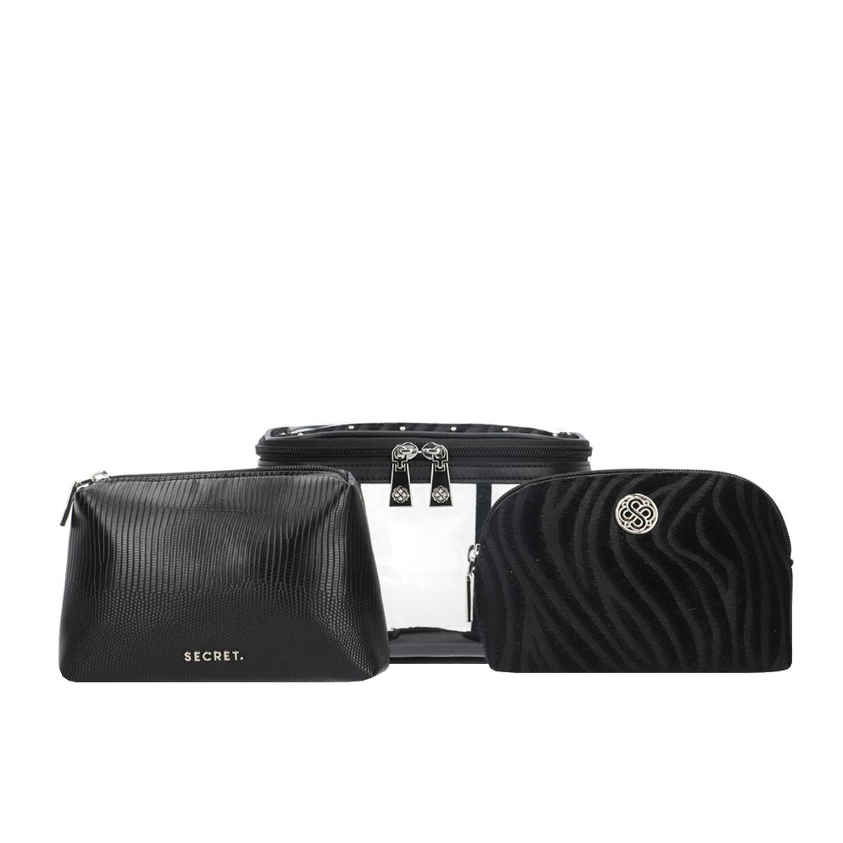 SECRET - Neceser 3 unid Secret Venecia FW24 Negro