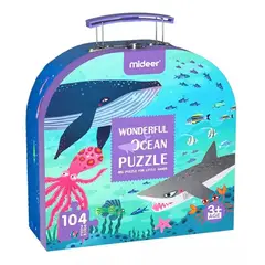 MIDEER - Puzzle Rompecabeza Maleta Océano Fantástico +3 Años