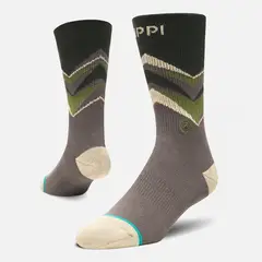 LIPPI - Calcetin Hombre Travel Walk Classic Socks Negro / Verde Militar