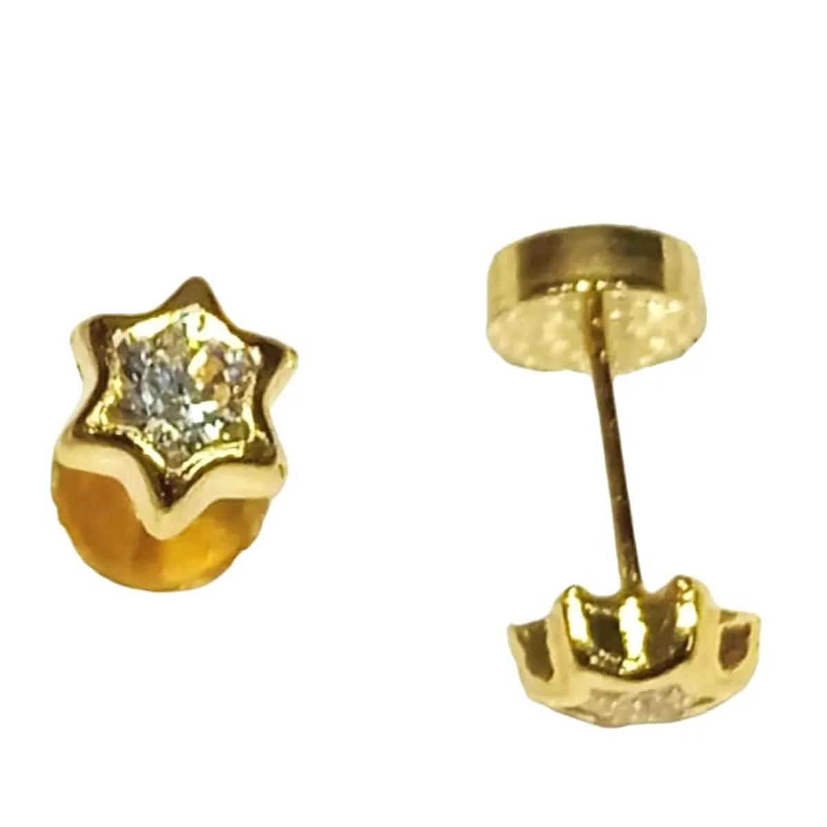 GENERICO - aros oro 18 ktes corazon estrella
