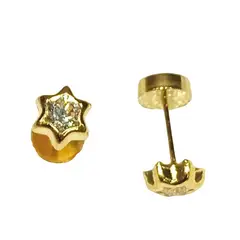 GENERICO - Aros oro 18 ktes corazon estrella