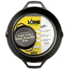 LODGE - Sartén Doble Asa Hierro Fundido - Negro