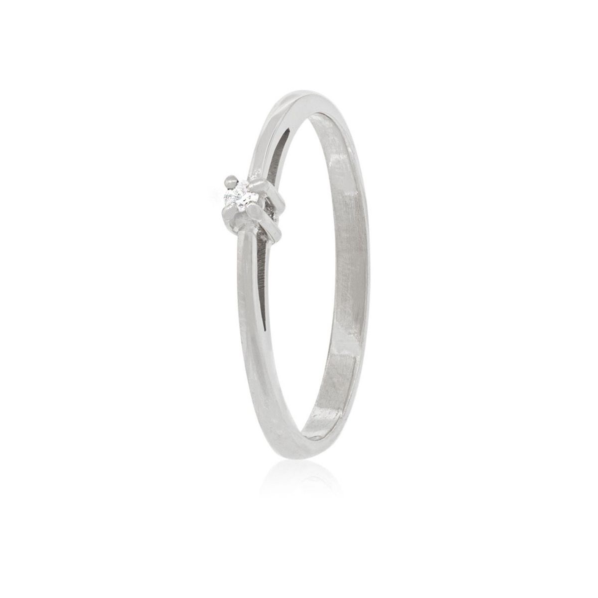 JB JOYAS BARON - Anillo Compromiso Oro Blanco 18kt  Mónaco 1x12ptos Diamante