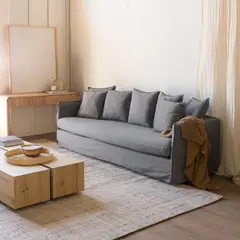 AMOBLE - Sofa Jacinta Gris H New 240 Amoblé