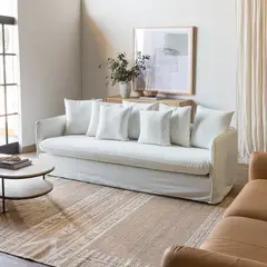 AMOBLE - Sofa Jacinta Blanco New 240 Amoblé