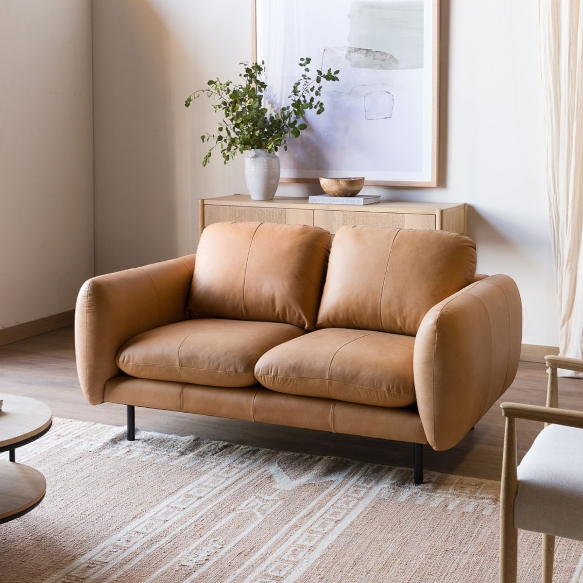 AMOBLE - Sofa Alzira Camel 160 Amoblé