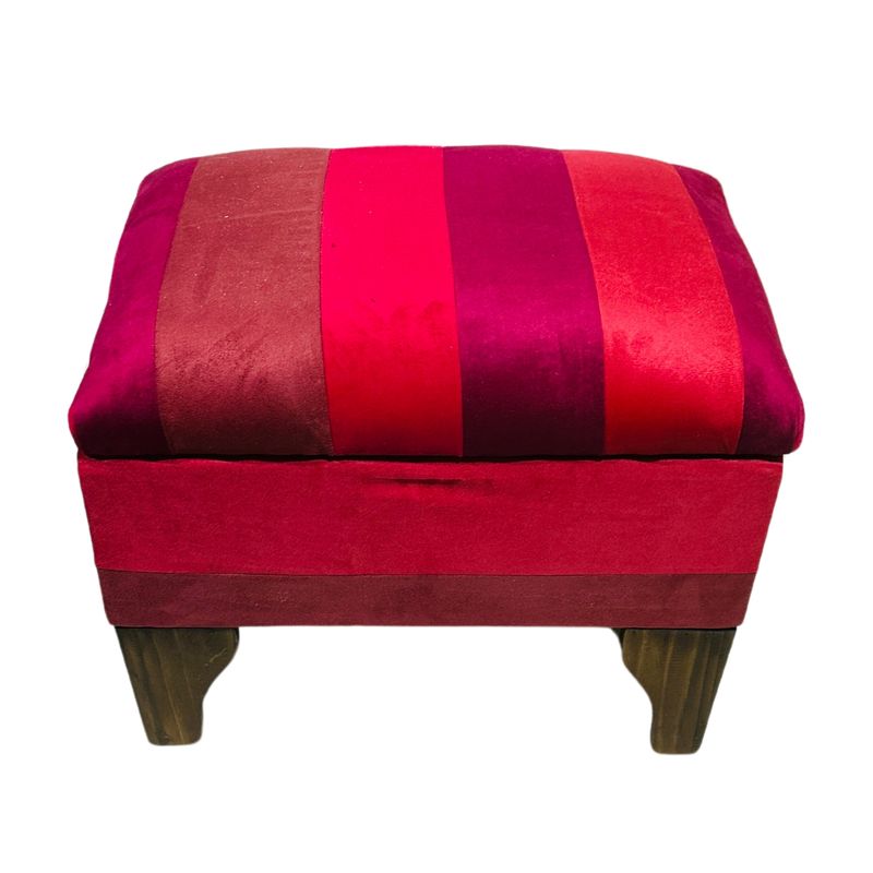 GENERICO - Banqueta Baúl Bicolor Felpa Muebles Rimar 60x40x45x20